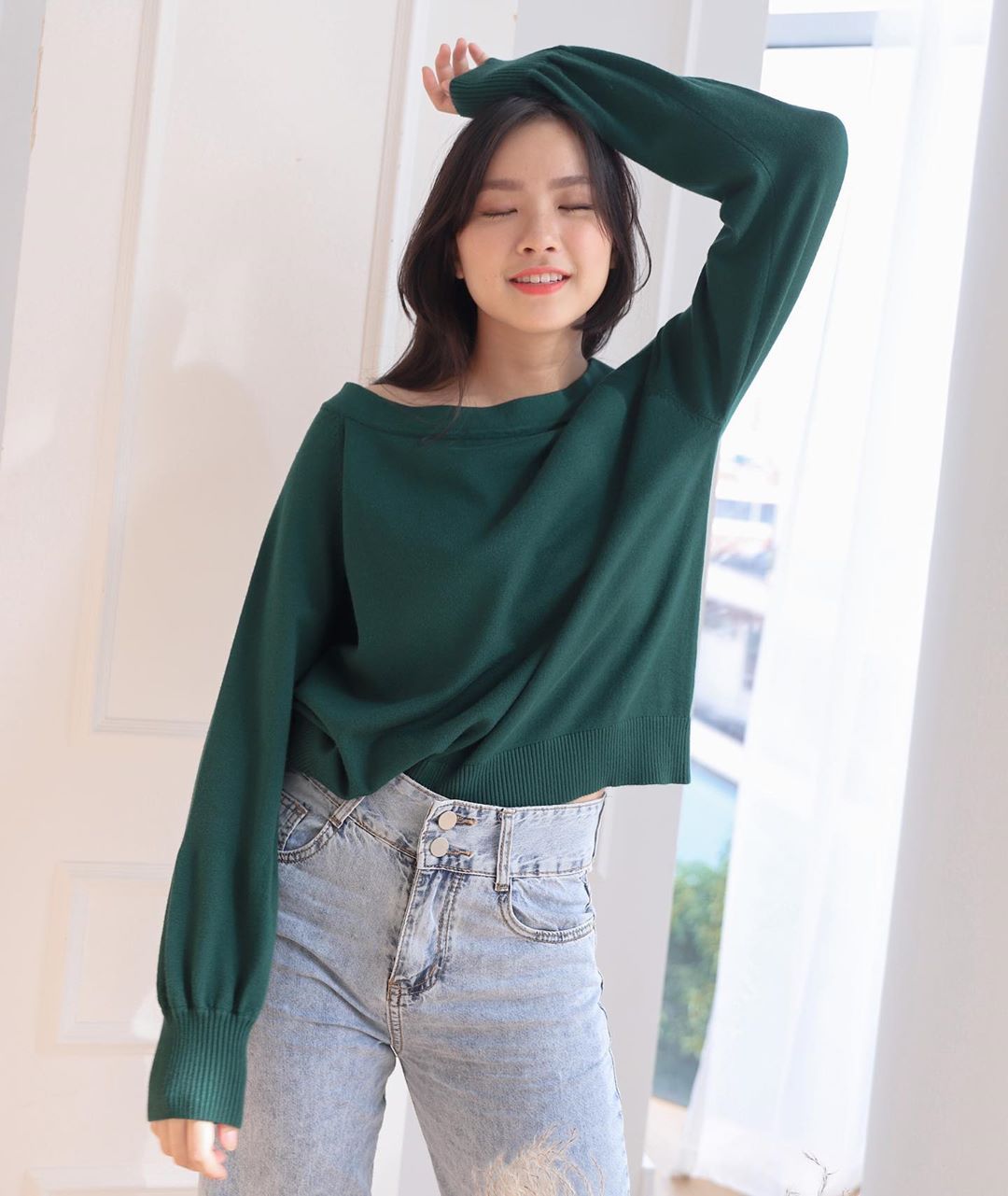 Purpur Tansy Cold Shoulder Knit Sweater